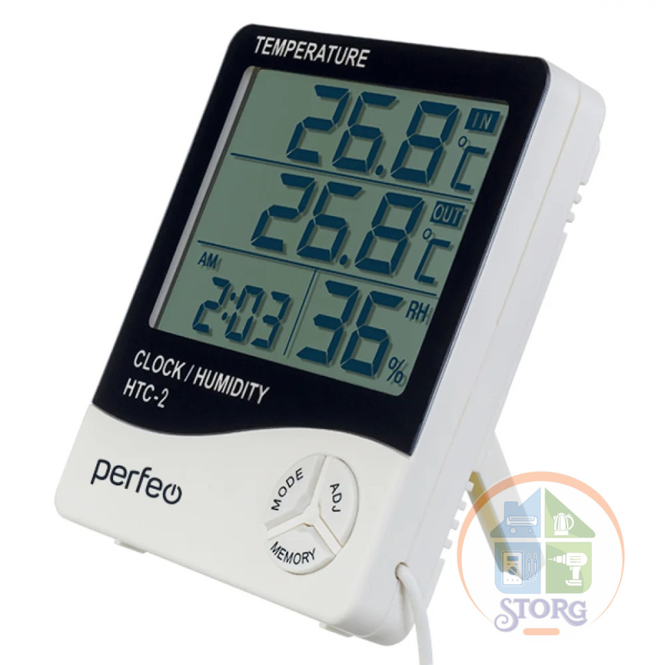 Часы-метеостанция Perfeo "Matmo", (PF-HTC-2), 93х102х20 мм