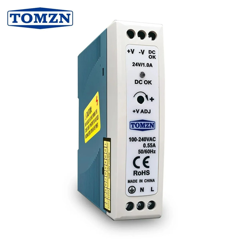 Импульсный блок питания на DIN-рейку TOMZN MDR-20-24 20W / AC-DC преобразователь напряжения универс.