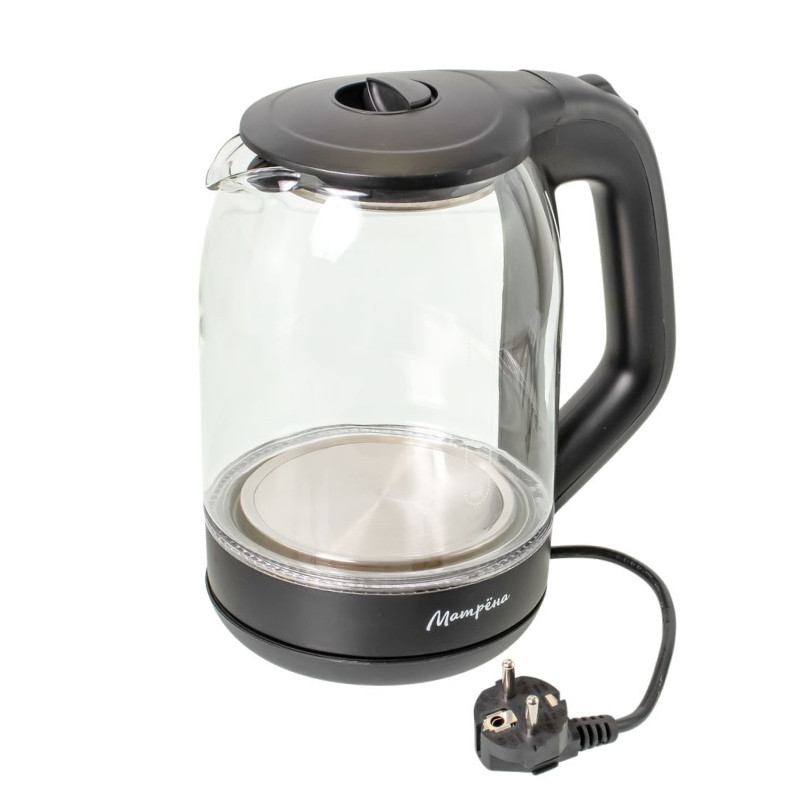 Чайник электрический МАТРЁНА MA-006 Черный; 1500Вт; 1,8л; Стеклянный