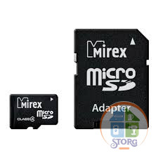 Карта памяти MicroSD 2GB Mirex Class 4 + адаптер