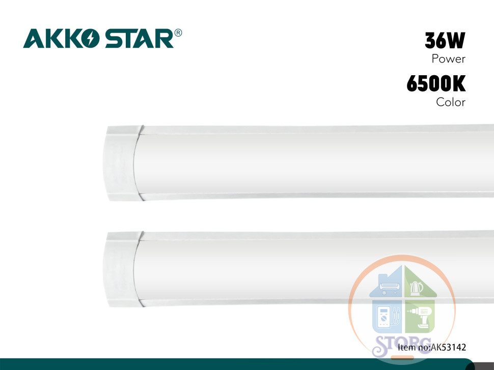 Светильник линейный светодиодный СПО AKKOSTAR T12-36W/3000lm призма (6500K) 1200мм