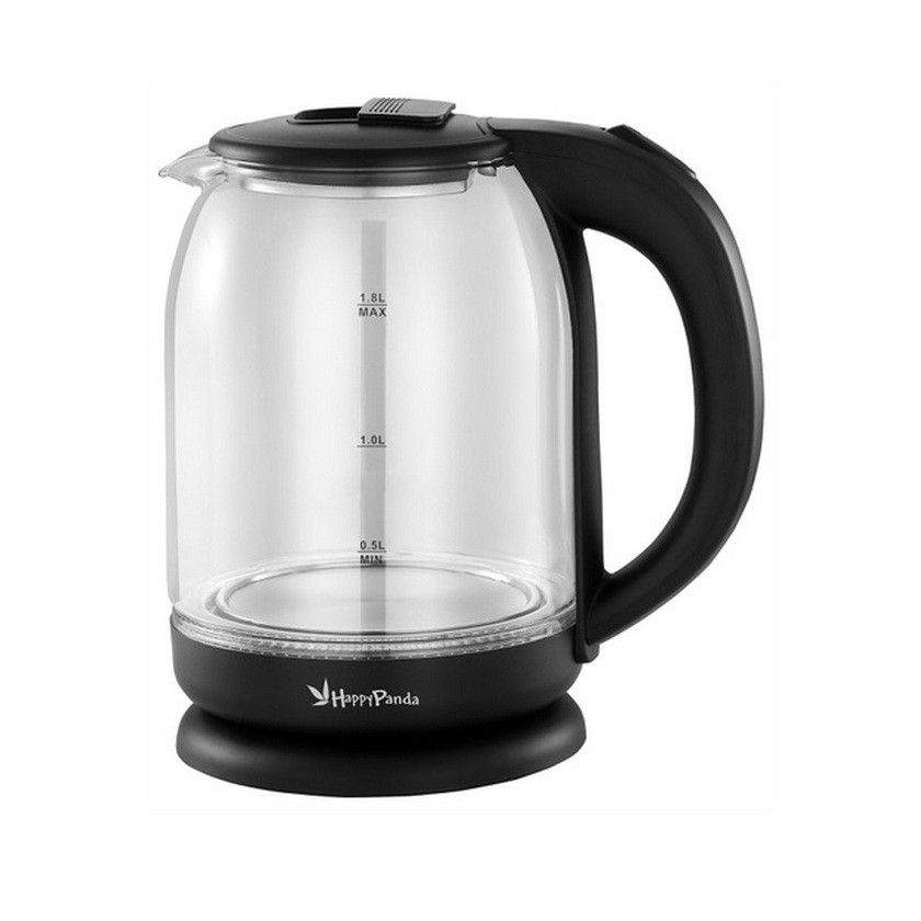 Чайник электрический Happy Panda HP-2709SPBK SUPER PROMO, 1800Вт, 1.8 л, стекл. чер точечн.подсв