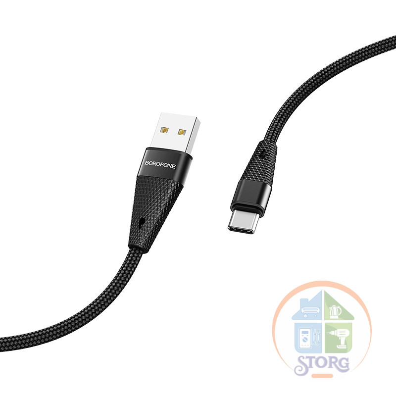USB кабель BOROFONE BU10 Pineapple charging data cable for Type-C (black)