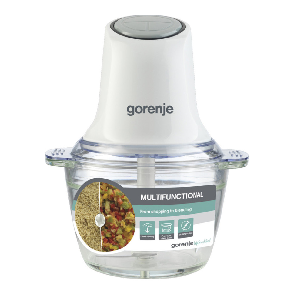 Измельчитель Gorenje S501GW, Белый, 500Вт, 1л, закал.стекл., 2-й нож
