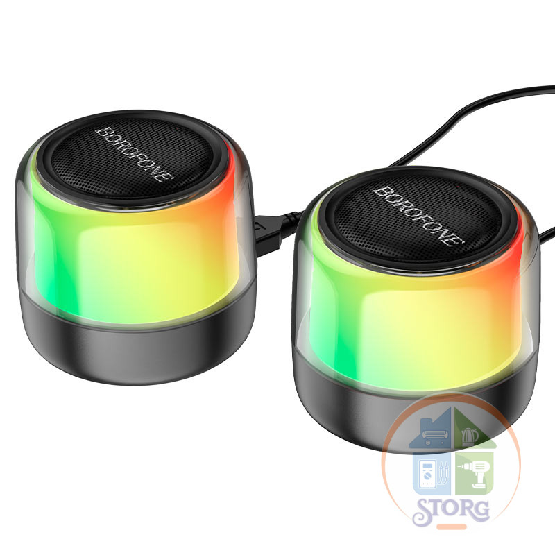 Портативная колонка Borofone BP12 Colorful BT wired 2-in-1 computer speaker black