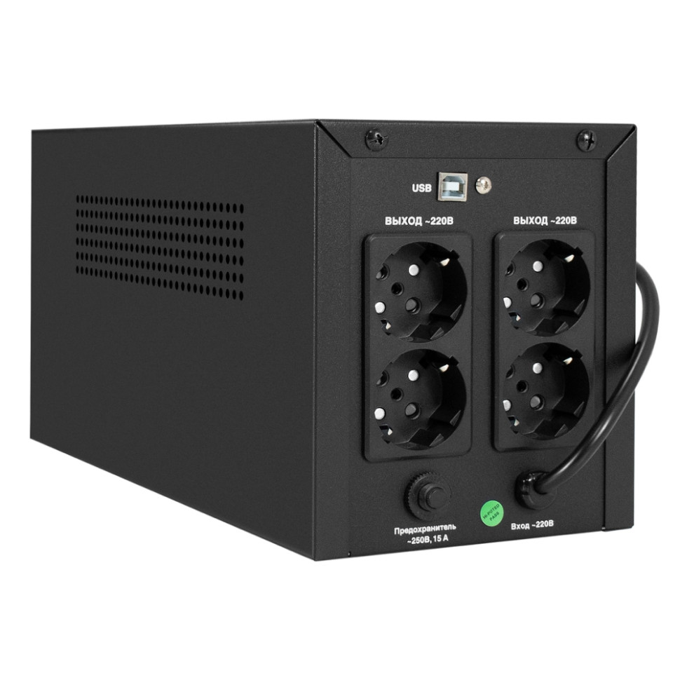 Источник бесперебойного питания ExeGate Power NB-2200.LED.AVR.4SH.USB, 2200ВА, 1300Вт
