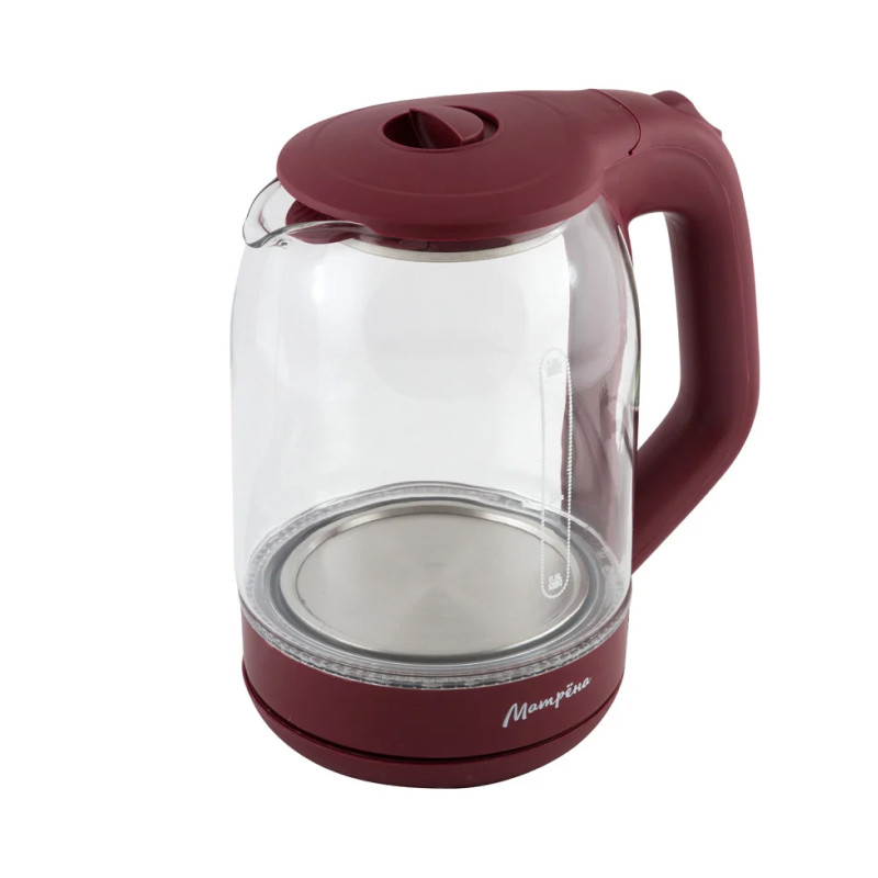 Чайник электрический МАТРЁНА MA-006 Вишневый; 1500Вт; 1,8; Стеклянный