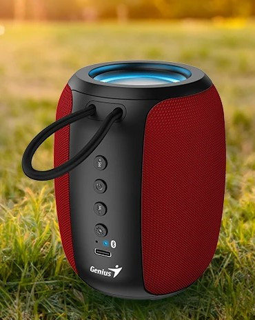 Портативная колонка Genius SP-915BT/1200 мА·ч/5 Вт/Bluetooth 5.3/до 6 ч.воспроизв./USB-C/красный