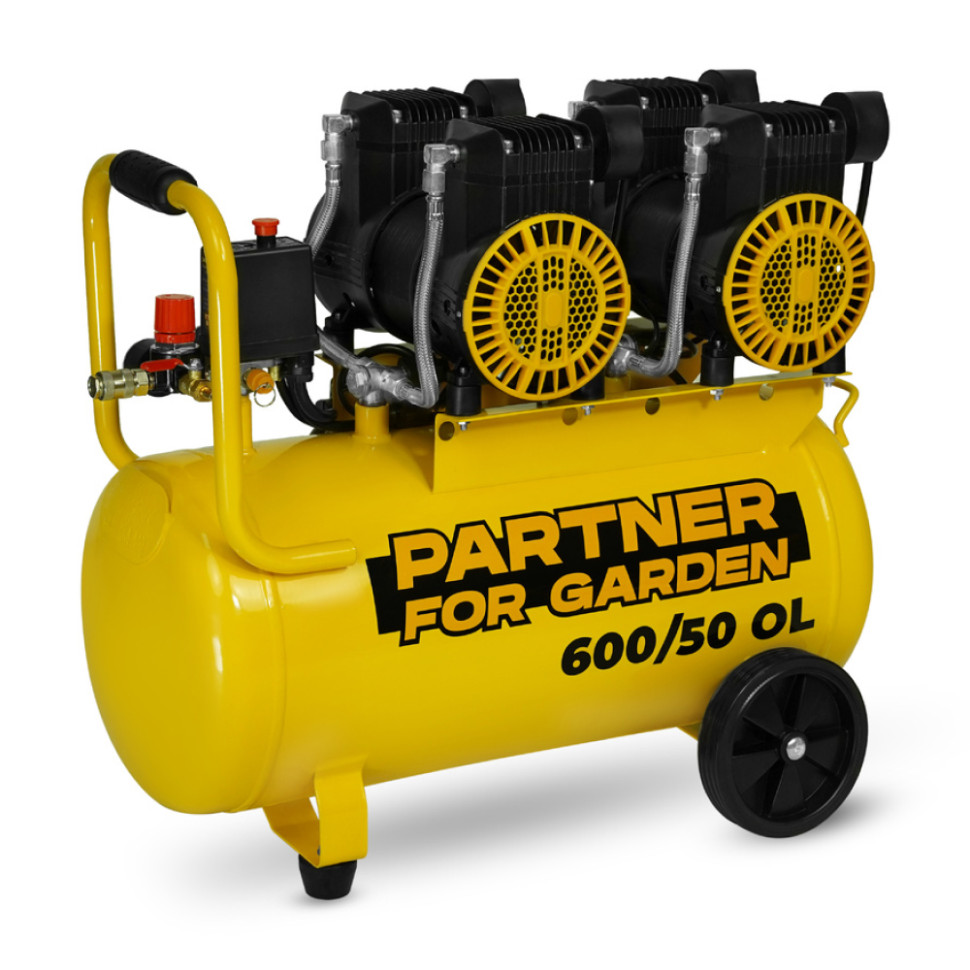 Компрессор воздушный безмасляный Partner 600/50 OL (600л/мин, 3,5 кВт, ресивер 50л, 8 бар, 2 выхода) Компрессор воздушный безмасляный Partner 600/50 OL (600л/мин, 3,5 кВт, ресивер 50л, 8 бар, 2 выхода)