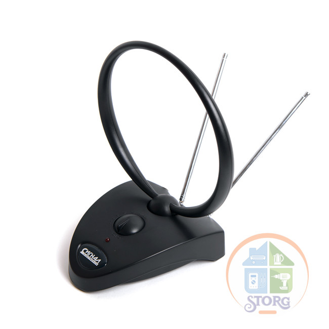 Антенна комнатная DVB-T2 и ДМВ+МВ активная Сигнал SAI 208 усы 1м кабель 3м