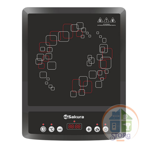 Плитка индукционная SAKURA SA-7152Q, 2000Вт, 1-конф, 7 режимов, таймер, отсрочка