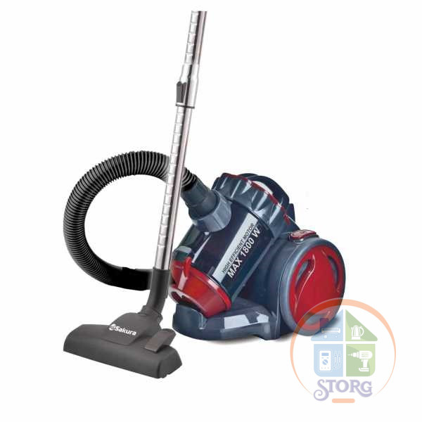 Пылесос SAKURA SA-8323R 1800Вт/350Вт, красный/серый, конт.для пыли 2л