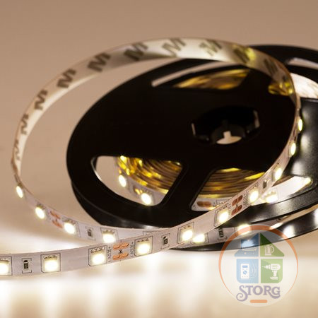 Светодиодная лента LED, открытая REXANT, 10мм, IP23, SMD 5050, 60 LED/m, 12V, белая (Цена за 5м!)