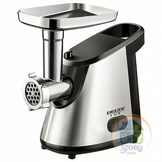 Мясорубка электрическая DELTA LUX DE-600M (Черный; Мощность 3000Вт; Реверс; 3 решетки)