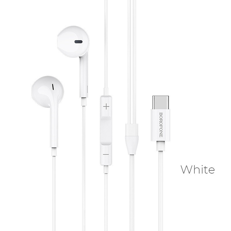 Наушники BOROFONE BM27 Amazing sound Type-C earphones with mic (white)