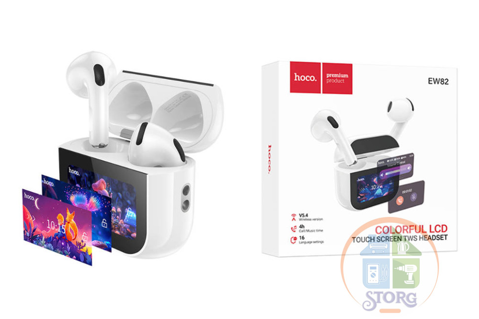 Наушники bluetooth HOCO EW82 Sparkle true wireless touch screen BT headset (белый)