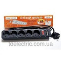 Сетевой фильтр LogicPower LP-X6, 5 розеток, цвет-черный, 1,8 m безкоробки