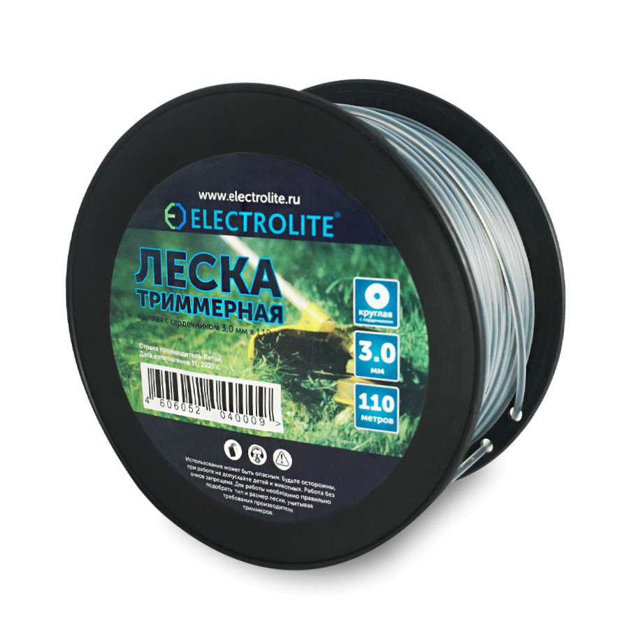 Леска для триммера ELECTROLITE 3.0 мм*2LB квадрат с сердечником (бухта, 100 м) Леска для триммера ELECTROLITE 3.0 мм*2LB квадрат с сердечником (бухта, 100 м)