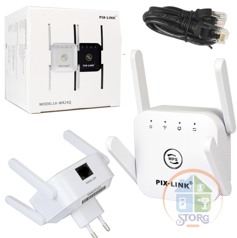 Мощный WiFi Усилитель (Reapeater) LV-WR24Q  220V 300 Мбит/с 802.11B white