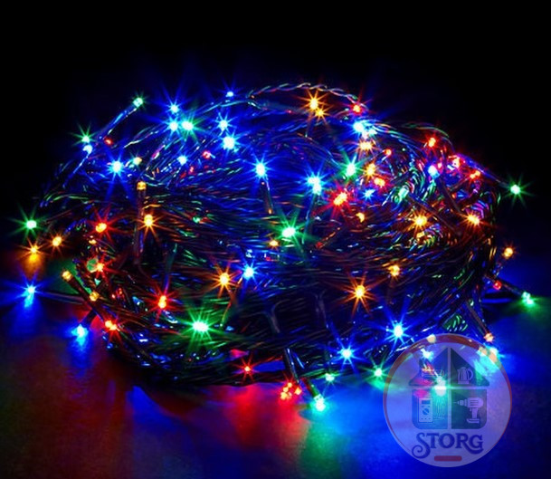 Гирлянда уличная светодиодная S-torg 400LED +/- 25м ( синий ) черный провод