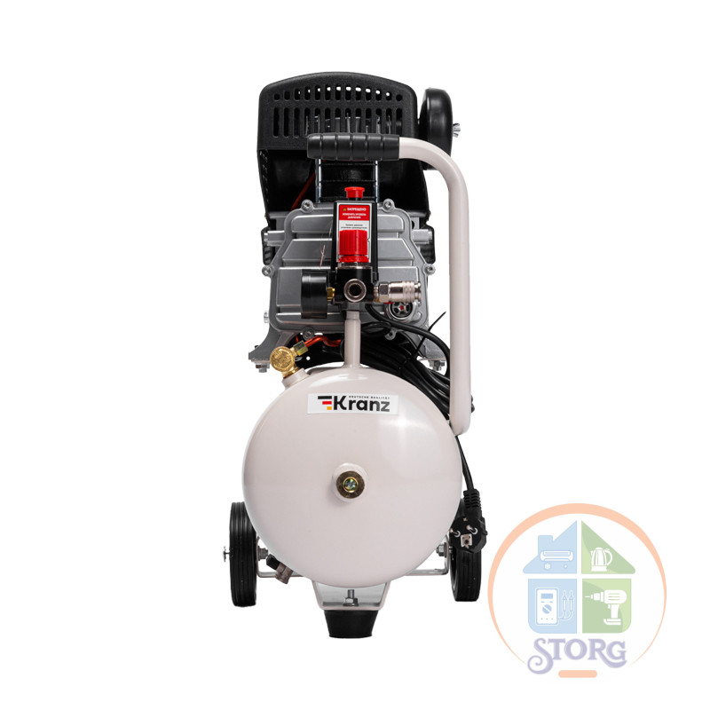 Компрессор воздушный KR-1500/24, 1500Вт, 230 л/мин, 24л KRANZ