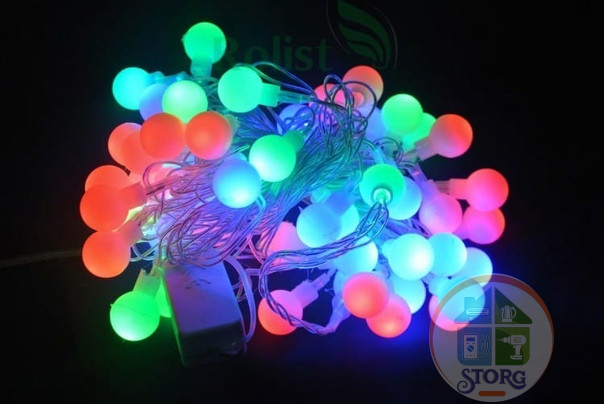 Гирлянда светодиодная фигурная S-Torg 2м 40Led "Шарик матовый" ( разноцвет )