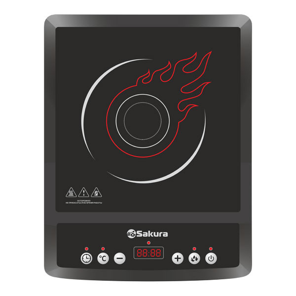 Плитка индукционная SAKURA SA-7152RF, 2000Вт, 1-конф, 7 режимов, таймер, отсрочка старта