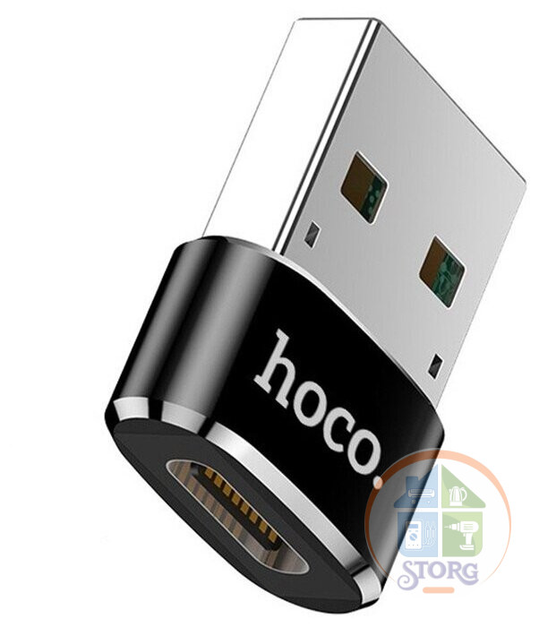 Переходник Hoco UA6 USB to Type-C (black)