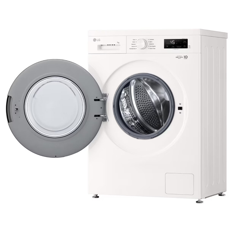Стиральная машина LG F2Y1HS3W, 7кг, инверт. мотор с прямым приводом, пар Steam™, Белый, 60x85x44