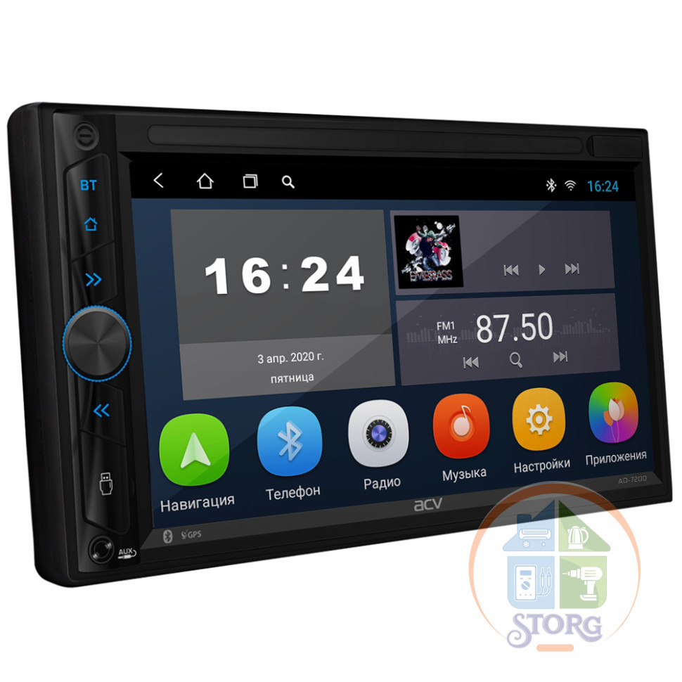 2Din мультимедийная станция ACV AD-7200 Android/GPS/Wi-Fi/1Gb/16Gb навигационная станция