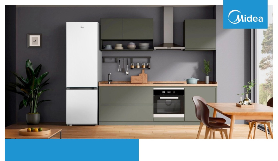 Холодильник Midea MDRB509FGF01ID, 271/100л, мороз.снизу, инвертор, No Frost, 301 кВт·ч, 201х59,5х57