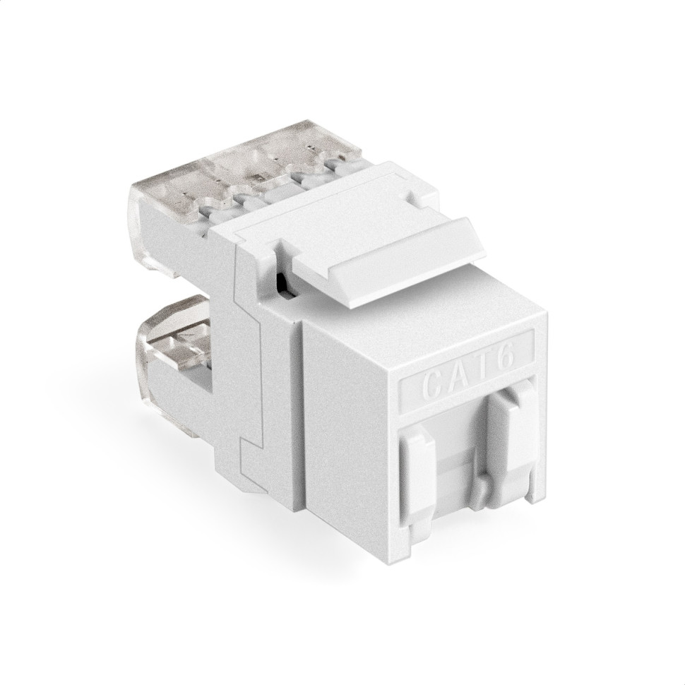 Модуль-вставка Keystone Jack RJ-45 ExeGate KJ-8P8C-U-C6-180SH-Dual (Кат.6, неэкранированная, 180 градусов, со шторками, IDC Krone/110)