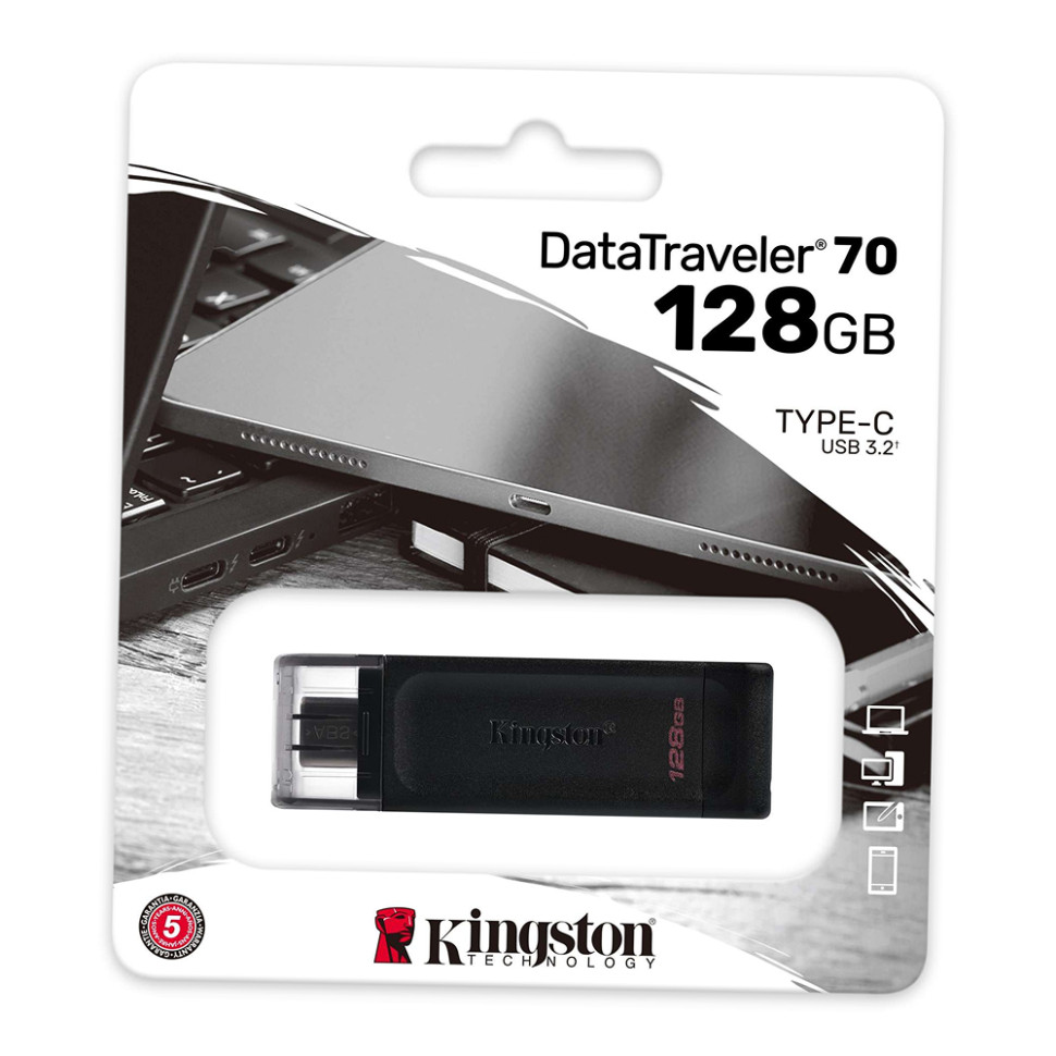 USB флеш-накопитель Kingston DataTraveler (DT70/128GB) 128Gb, Черный