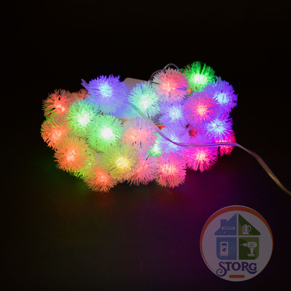 Гирлянда светодиодная S-TORG 40LED "Пушистик" ХИТ ПРОДАЖ (разноцвет)