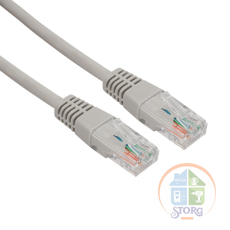 Пaтч-корд U/UTP, CAT 5e, RJ45-RJ45, ZH нг(А)-HF, серый, 1м REXANT