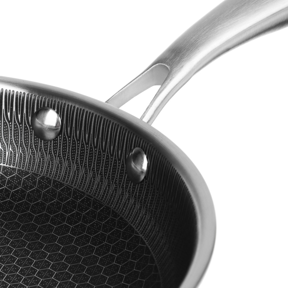 Сковорода SATOSHI Савона Triply 3-х слойная 24х4,3см, нерж.сталь 18/10, антиприг.покр. "соты", инд