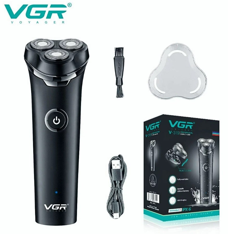 Электробритва VGR V-319 Professional Влажное,сухое бритье; АКБ 90мин, влагозащита IPX6