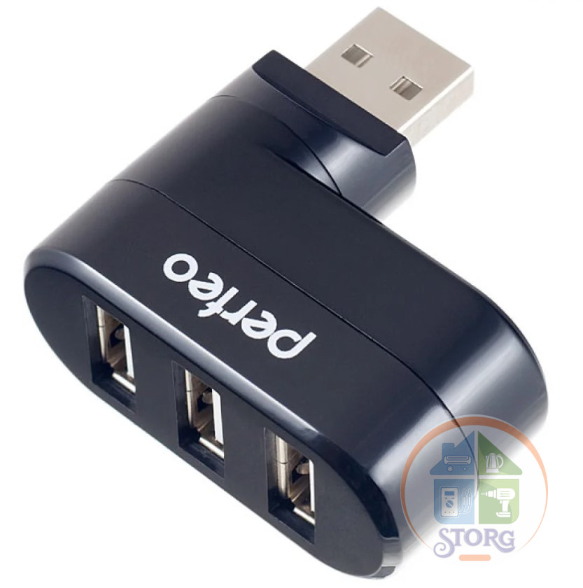 Perfeo USB-HUB 3 Port, (PF-VI-H024 Black) чёрный