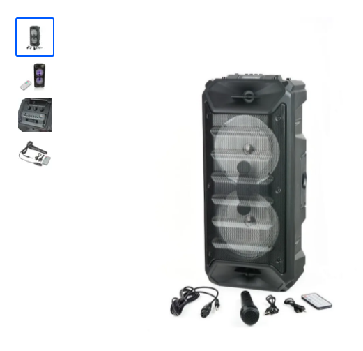 Бумбокс+Bluetooth+USB+SD+радио+аккумулятор+микрофон+эквалайзер+светомузыка ZQS-6205