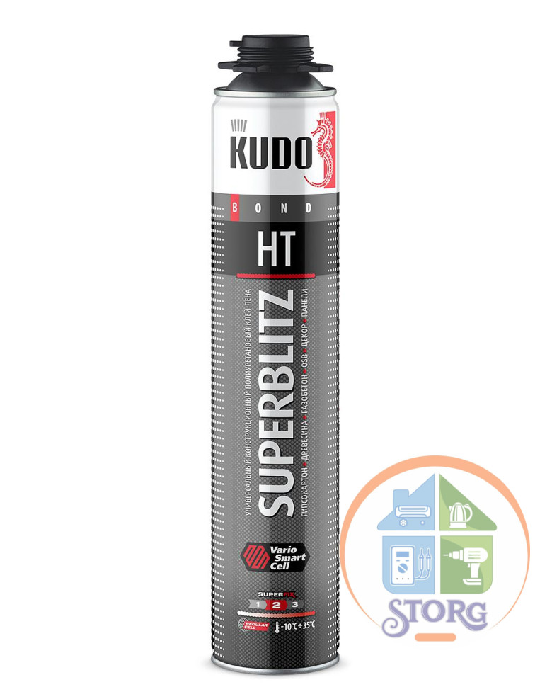 Клей-пена конструкционный профессиональный KUDO SUPERBLITZ HT (750мл)