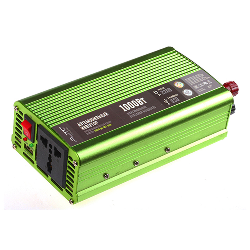 Инвертор-преобразователь автомобильный QUMO QAI-902-1000 (Inv 002), 12В, 220В, 1000Вт