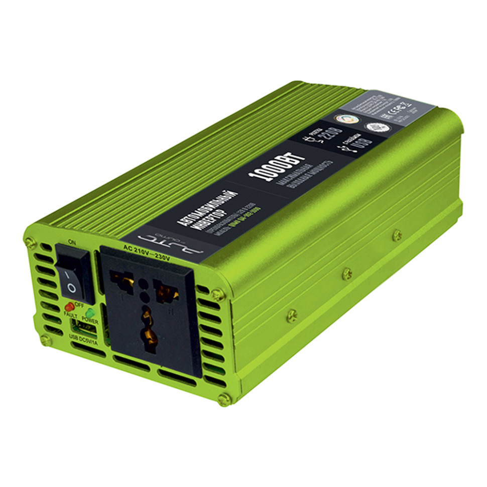 Инвертор-преобразователь автомобильный QUMO QAI-902-1000 (Inv 002), 12В, 220В, 1000Вт
