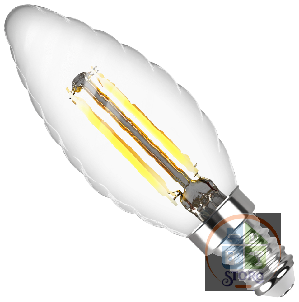 Светодиодная лампа REV LED свеча витая TC37 E14 7W, 2700K, PREMIUM (FILAMENT), теплый свет