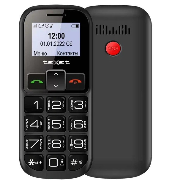Мобильный телефон teXet TM-B322 черный-красный