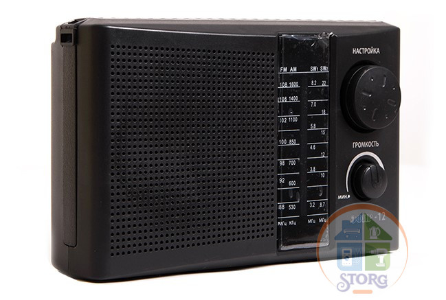 Радиоприемник "Эфир-12", FM 88-108МГц, бат. 2*R20, 220V, 210х73х145мм