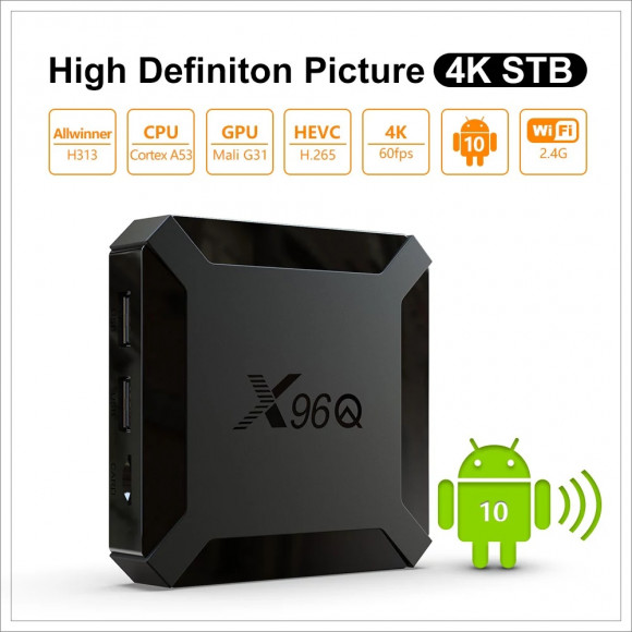 Андроид ТВ приставка SMART TV BOX X96Q NEW , Allwinner H313, 2Gb/16Gb Android 10 (гр.90дн)