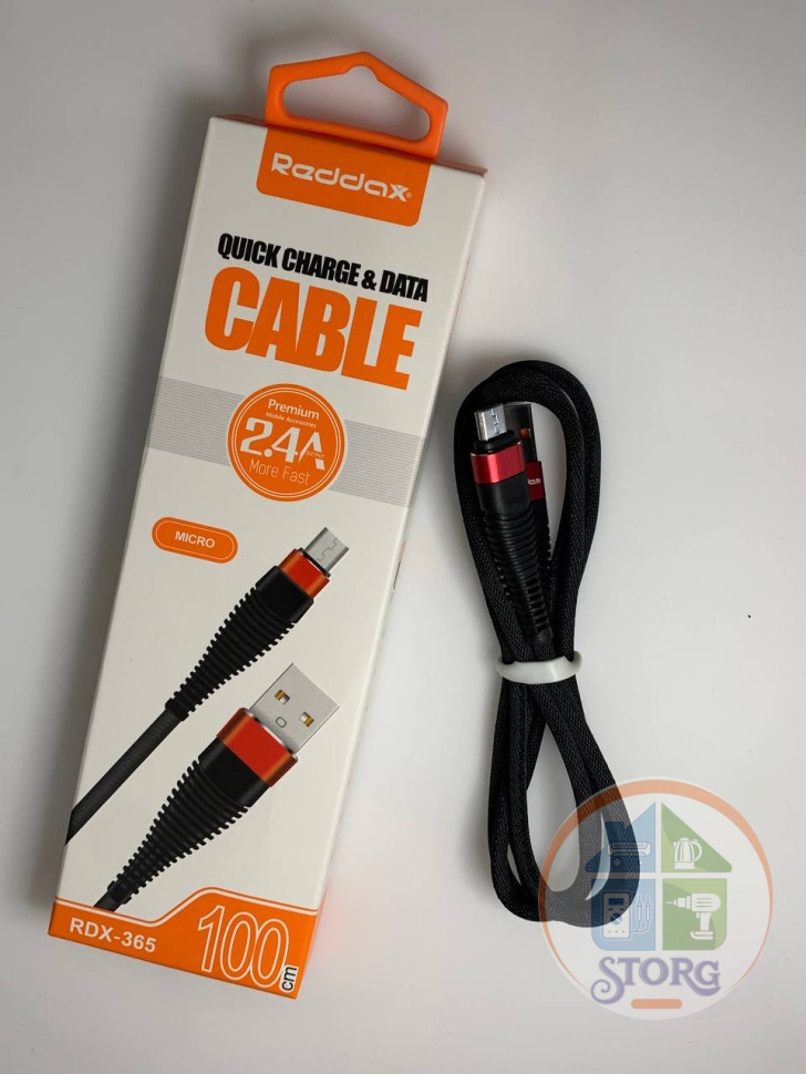 USB кабель Reddax RDX-365 micro usb 1м нейлон (red)