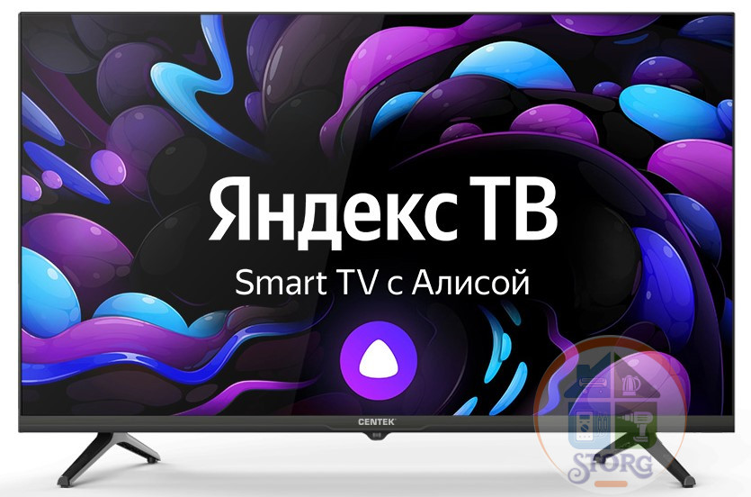 32" Телевизор Centek CT-8732 черный 1366x768, HD Ready, 60 Гц, Wi-Fi, Smart TV, Яндекс ТВ