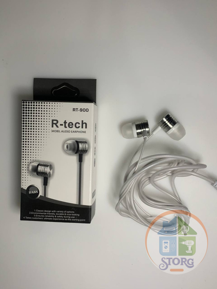 Вакуумные внутриканальные наушники R-Tech RT-900 (Белый)