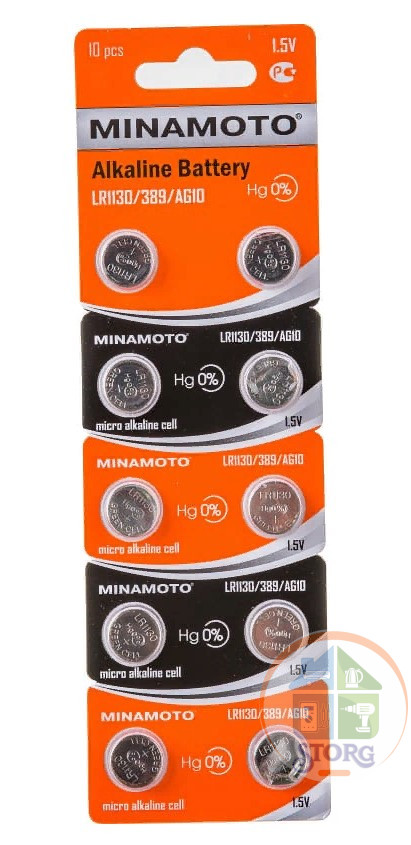 Элемент питания MINAMOTO AG13 LR44/10BL